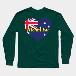Mount Isa QLD Australia Australian Flag Heart Long Sleeve T-Shirt